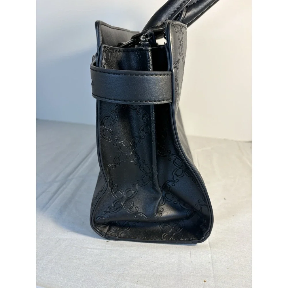 Nine West Black Aidenne Satchel Bag With 2 Handles And Inner Pockets